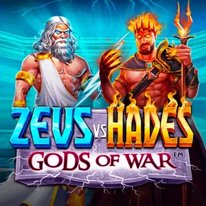 Zeus vs Hades – Gods of War från Pragmatic Play med en vitskäggig Zeus och en Hades med eldhår sida vid sida